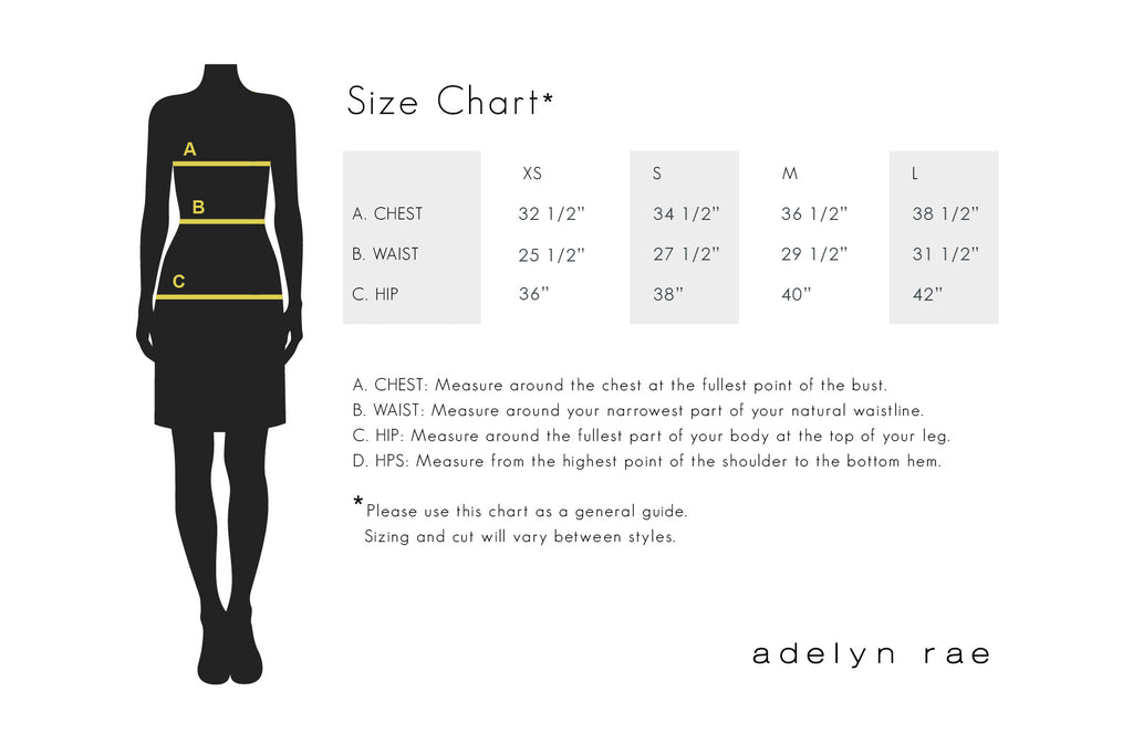 Adelyn Size Chart