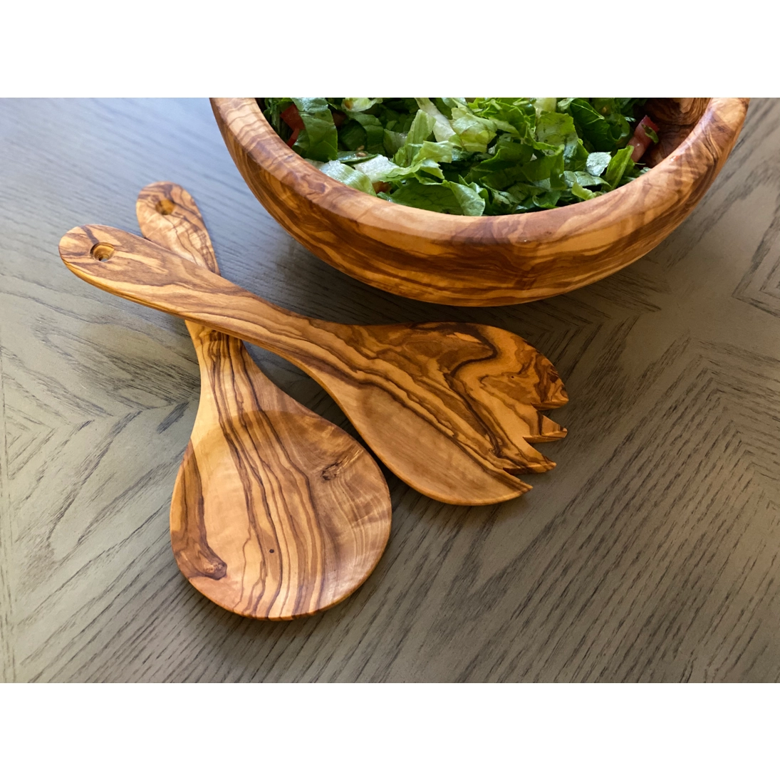 Olive Wood Spoons Round – Set of 2