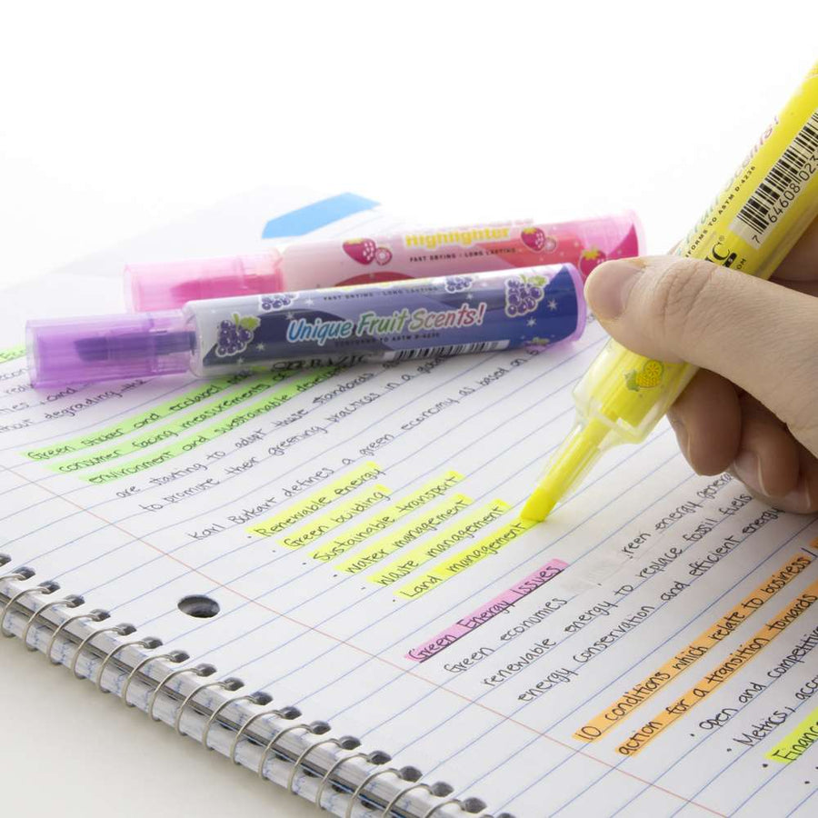  Just stationery Scented Mini Highlighter (Pack of 6) 4072,  Purple, Blue, Green, Yellow, Orange and Pink. : Office Products