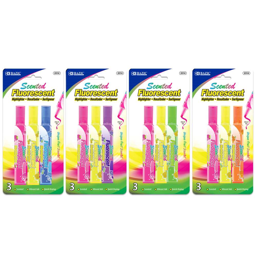 Mini Fruit Scented Highlighters Six Aromas 48 Count