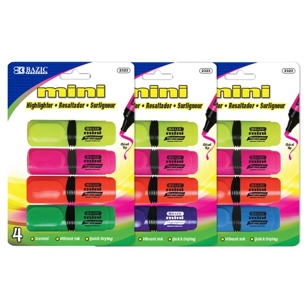 BAZIC Fruit Scented Mini Highlighters (6/Pack)