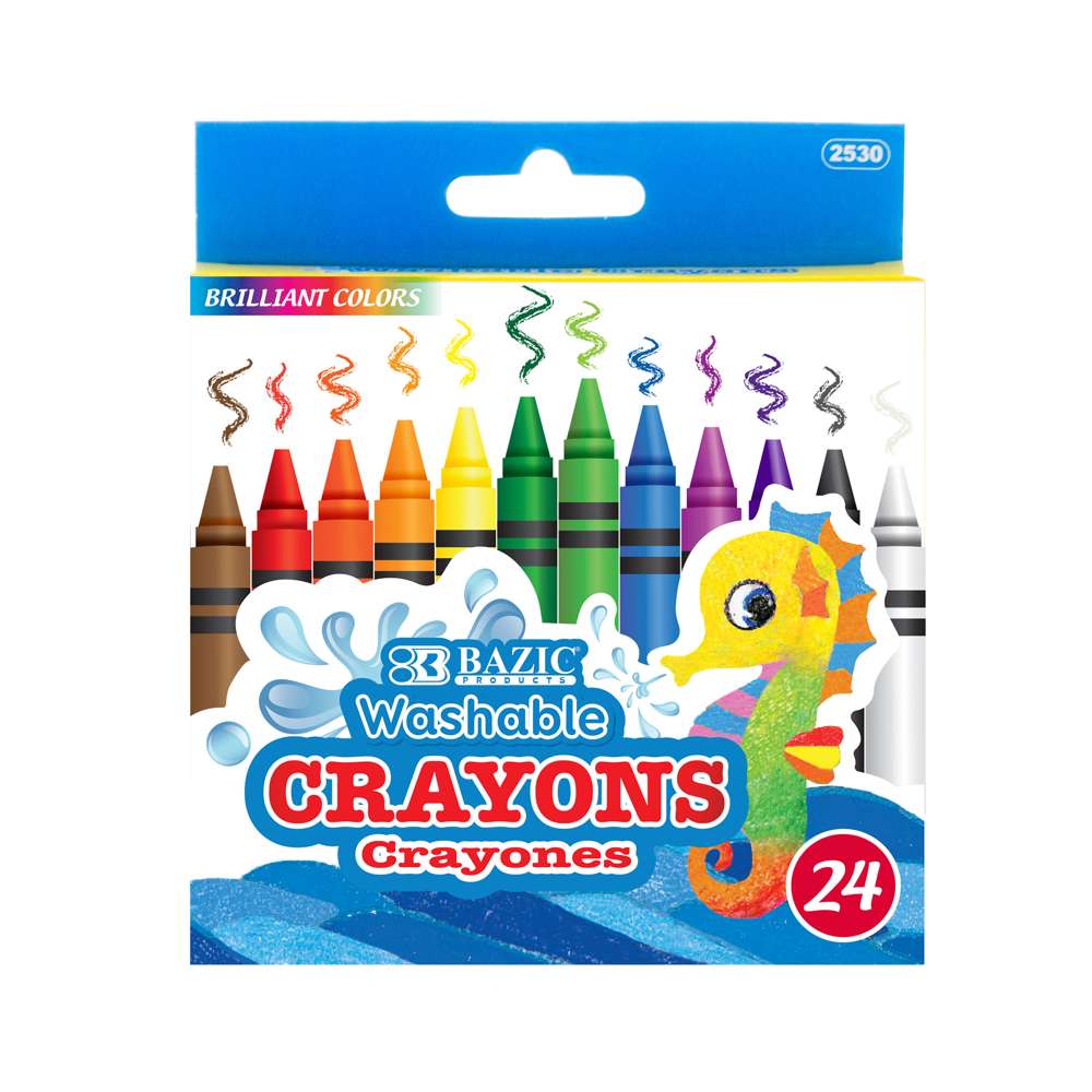 Bazic 2519 BAZIC 12 Color Premium Quality Jumbo Crayons Pack of 24