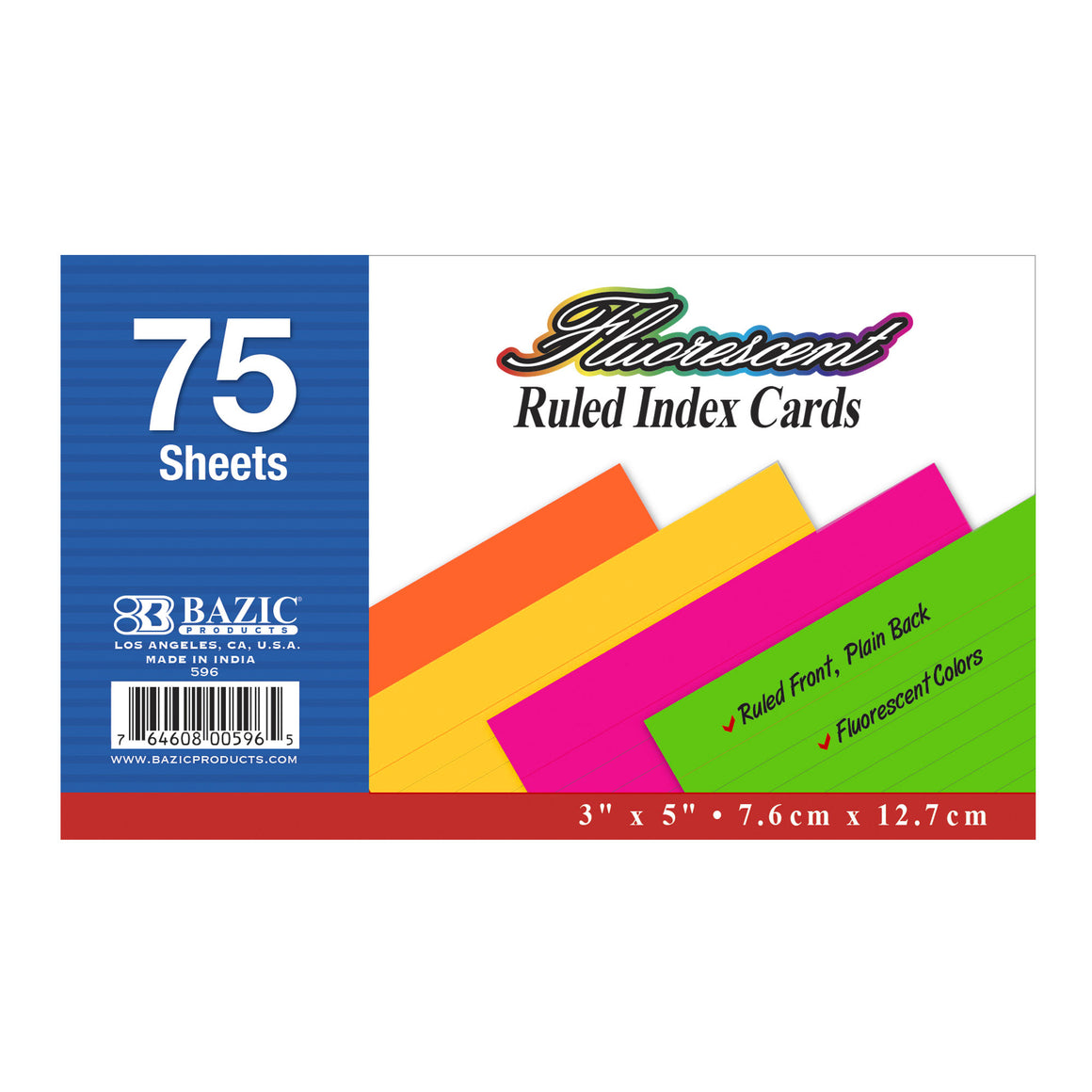 Jot Index Cards Ruled 3 x 5 100 Cards Ideal for Presentations ~ Colored