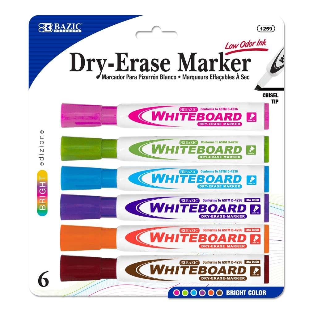 Basics Low-Odor Dry Erase Markers - Chisel Tip - 8 Pack (Assorted  Colors),  price tracker / tracking,  price history charts,   price watches,  price drop alerts
