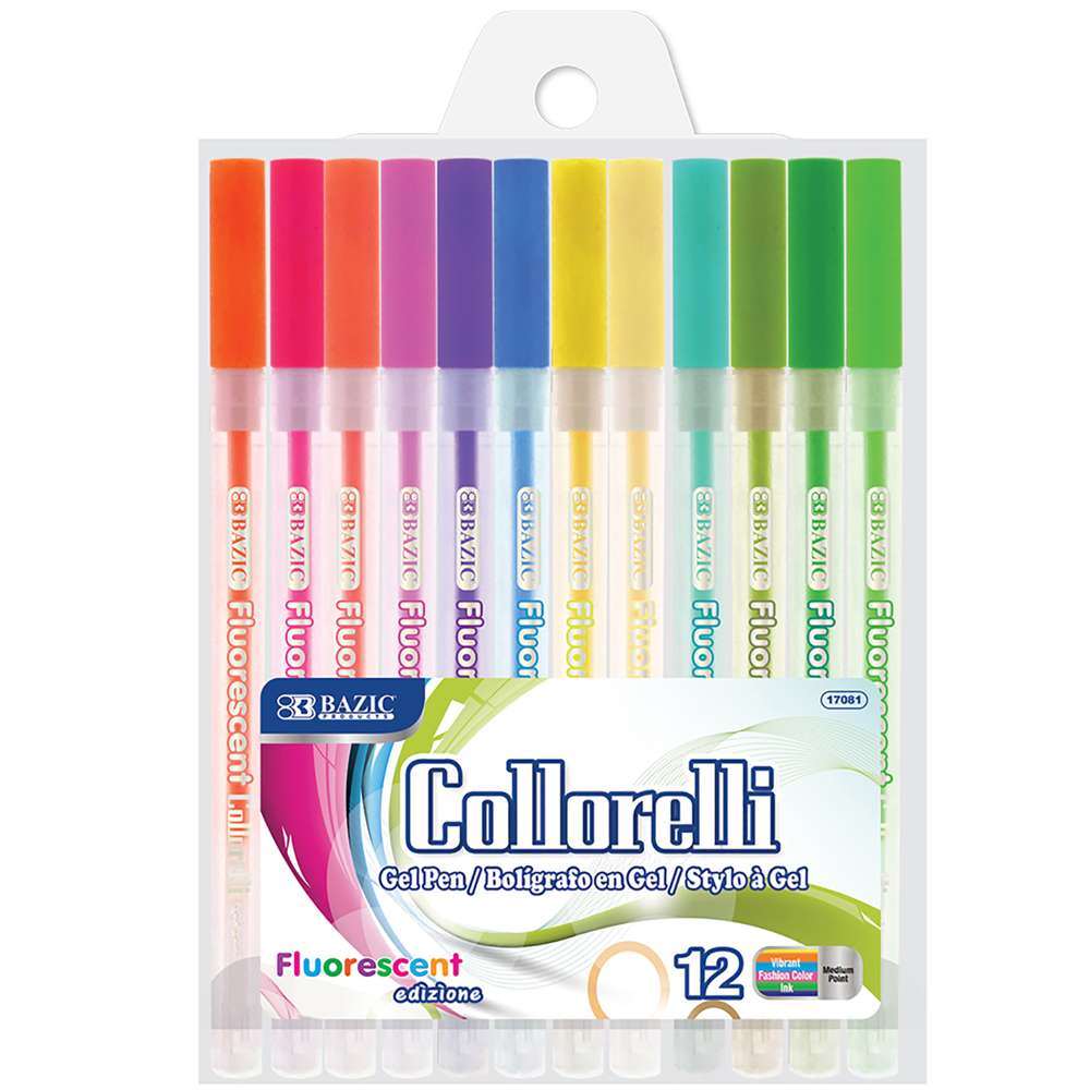 COHEALI Gel Pen 12 Coloring Pens Neon Color Pens Gel Pens for Coloring  Signing Pen Press Gel Pens Medium Point