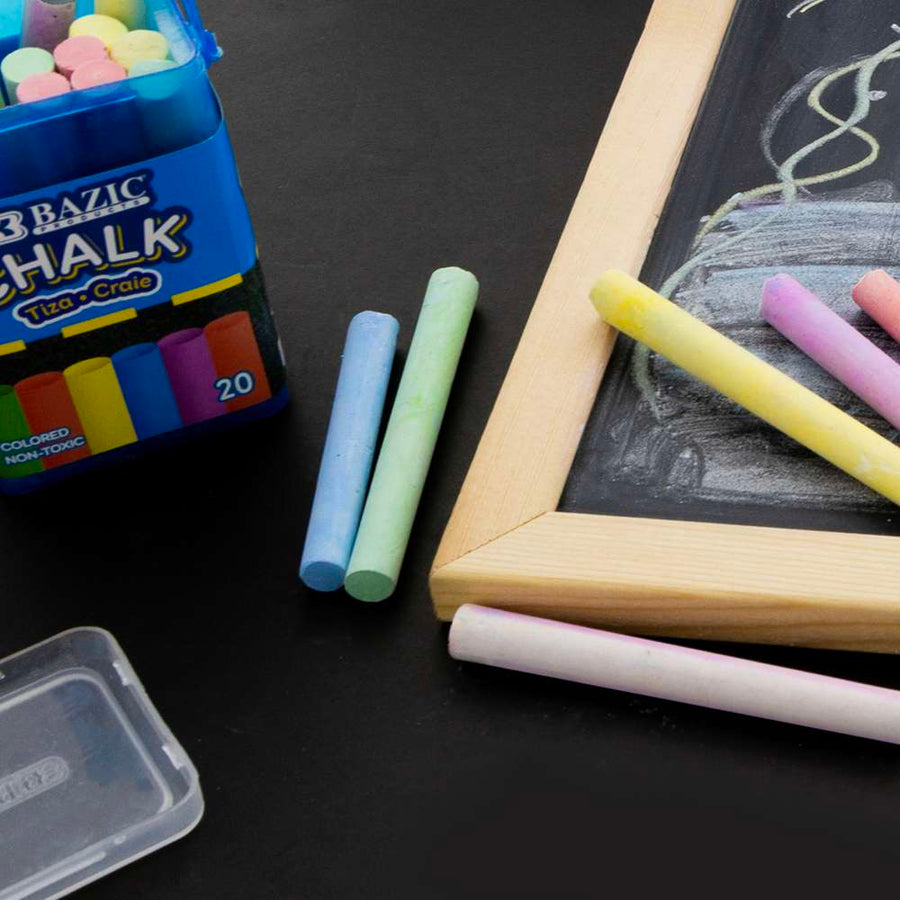  Noveread 48 Pcs Dustless Chalk 6 Colored Chalkboard Chalk  School Chalk Sticks Writing Supplies for Classroom Home Cafe Menu Sidewalk  Art : Office Products