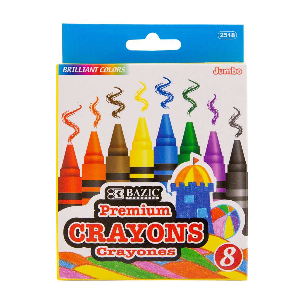 BAZIC Crayons Jumbo 12 Color, Non Toxic Drawing Crayon(12/Pack), 24-Packs