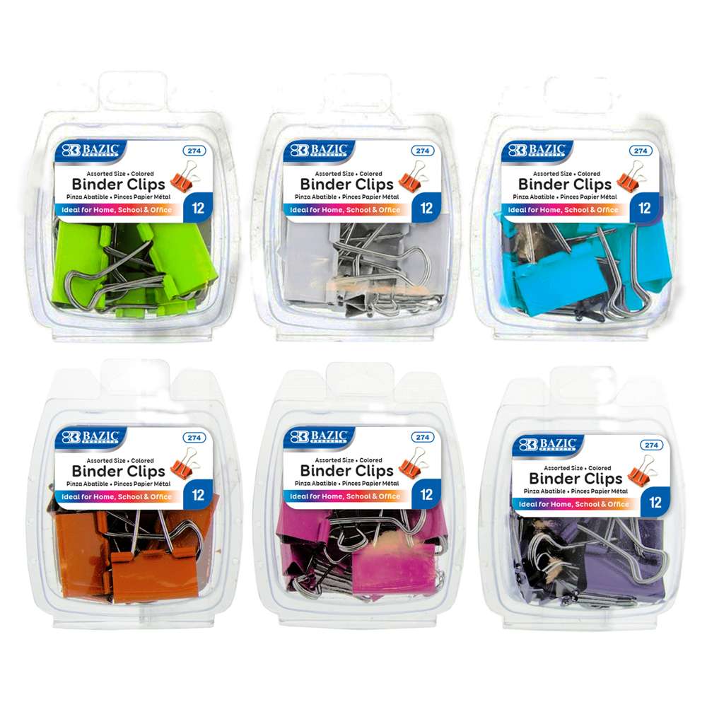 Bazic Push Pin, Paper Clip, Binder Clip, Magnetic Button Combo Sets