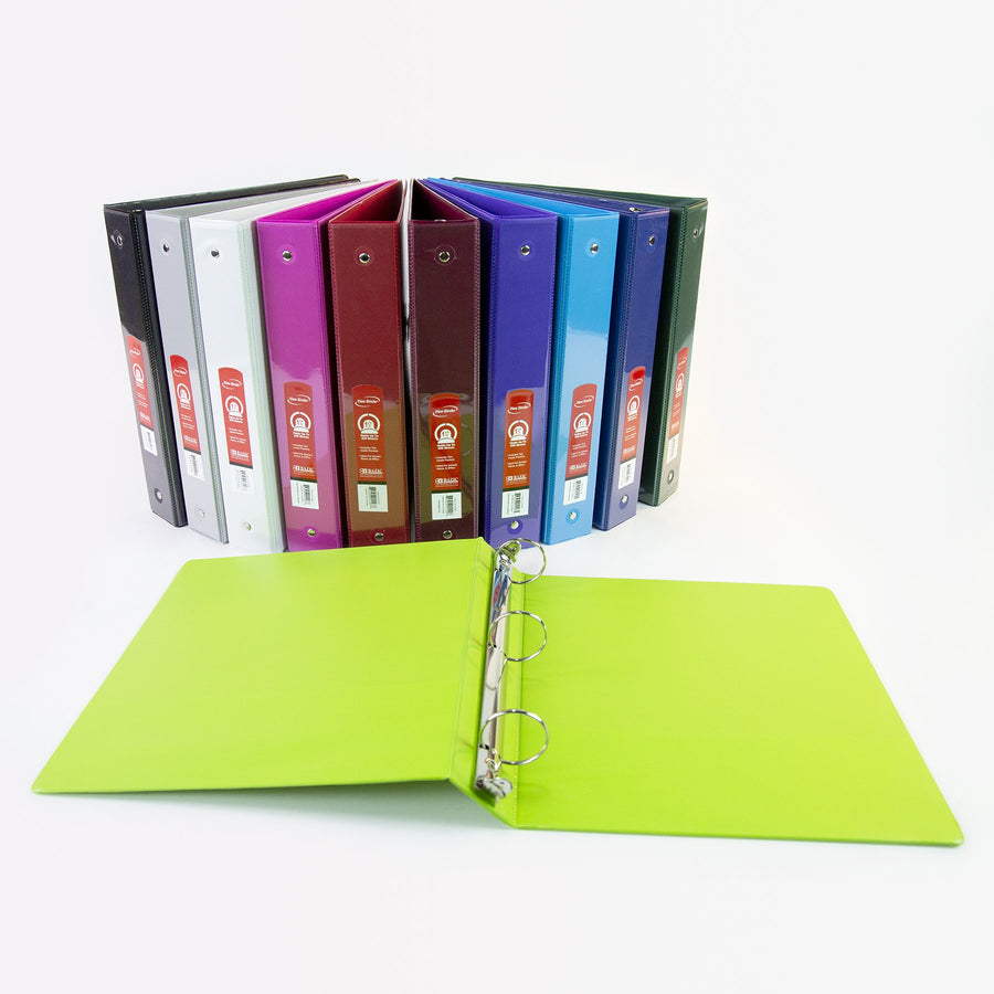 1" 3-Ring View Binder w/ 2-Pockets (11 Color Available)