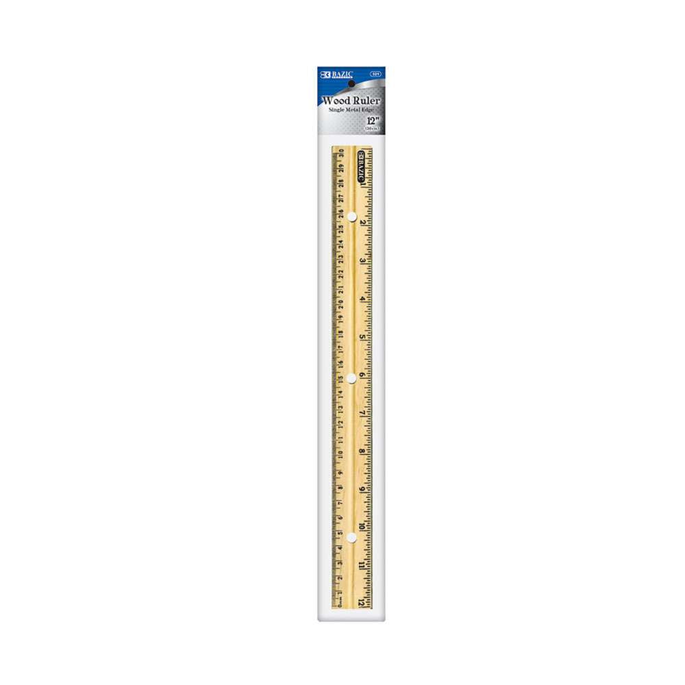 BAZIC Wooden Ruler 12 (30cm) (3/Pack) - Bazicstore