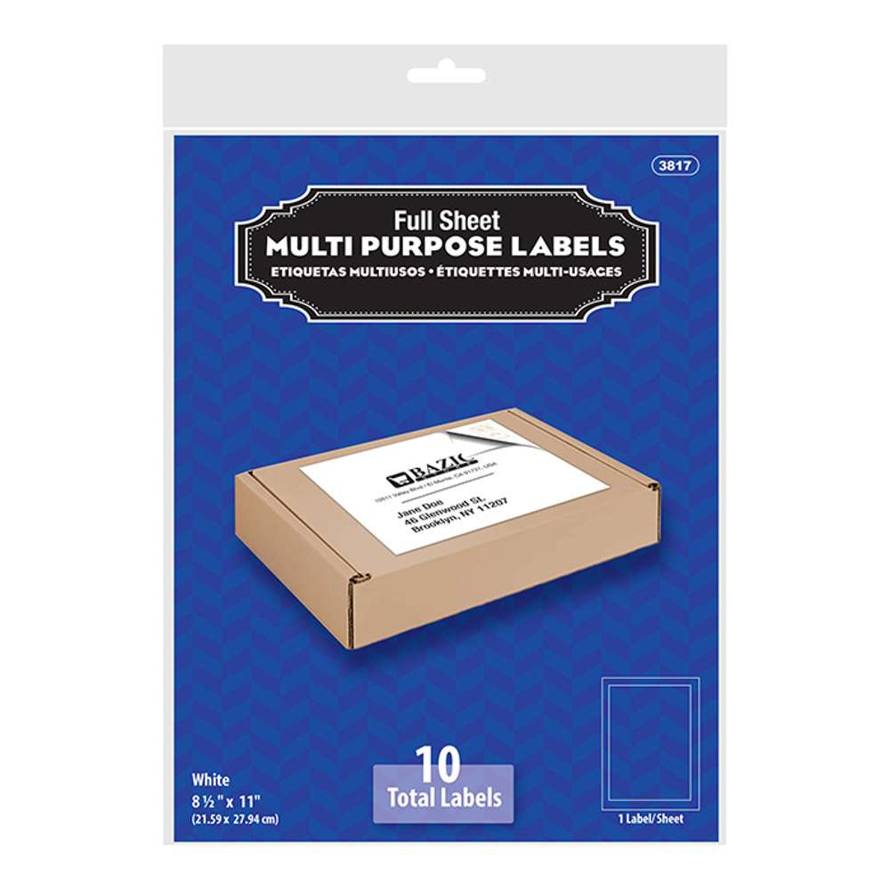 Business Source Shipping Labels- 5.50 x 8.50 Length - White- 200 / Box
