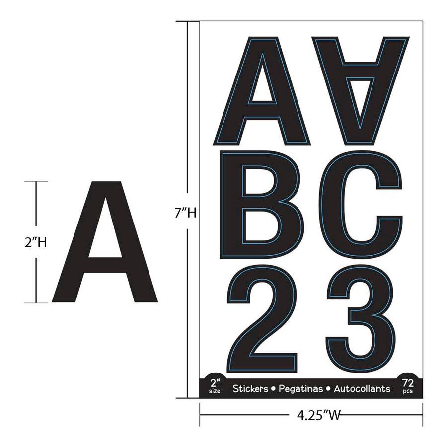BAZIC Alphabet & Number 1 Black Color (6 SHEETS) - Bazicstore