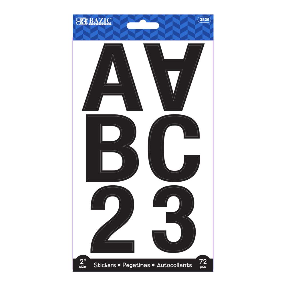 BAZIC Alphabet & Number 1 Black Color (6 SHEETS) - Bazicstore