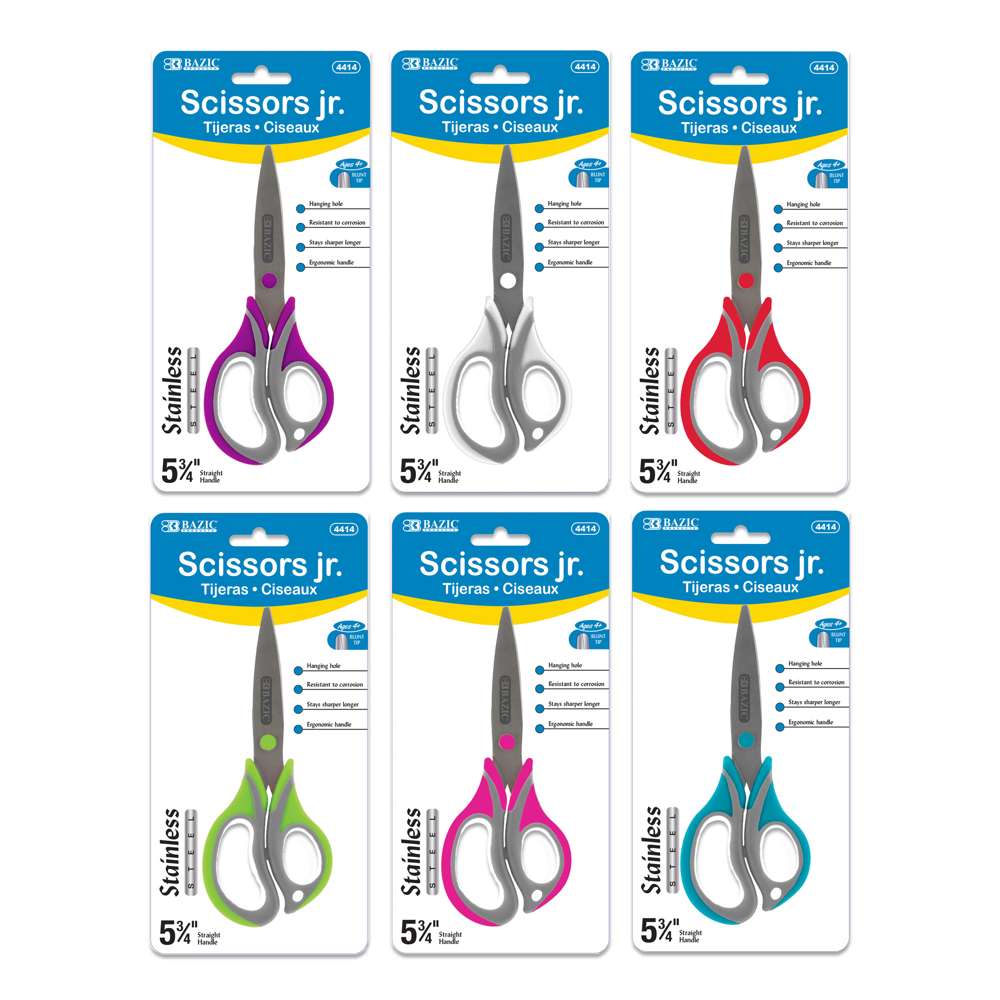 Livingo 24 Pack Bulk Kids Scissors for School, Blunt Tip Safety for Toddle Classroom Crafting, 5 Inches, Blue, Yellow, Red