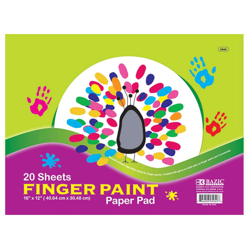 BAZIC Finger Paint Assorted Color 40ml (4/Pack) - Bazicstore