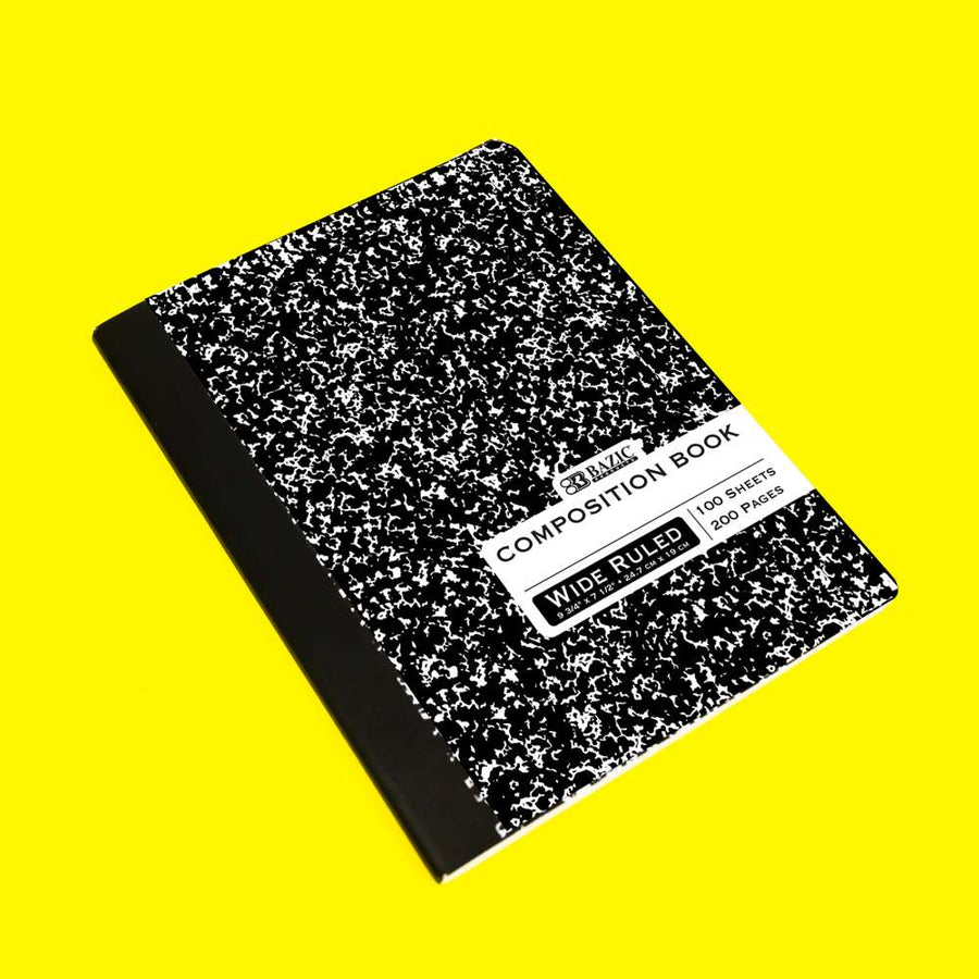 Primary Composition Notebook: Yellow Marble Journal – Young