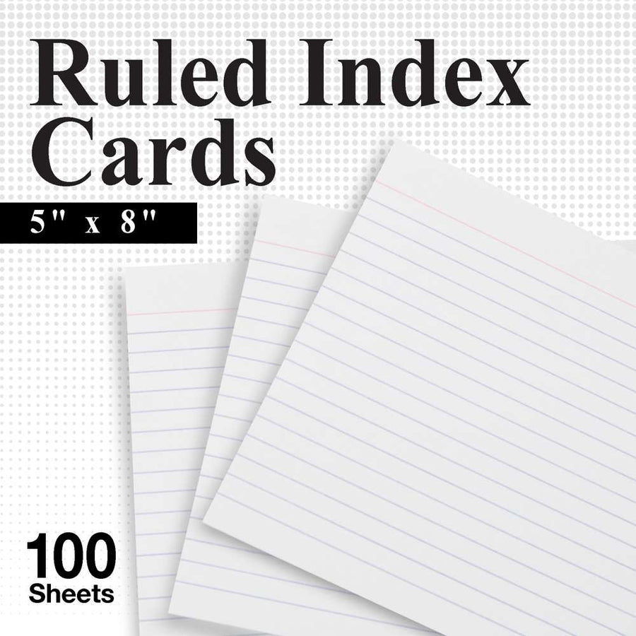 4X6, Recycled, Ruled Index Cards (White)