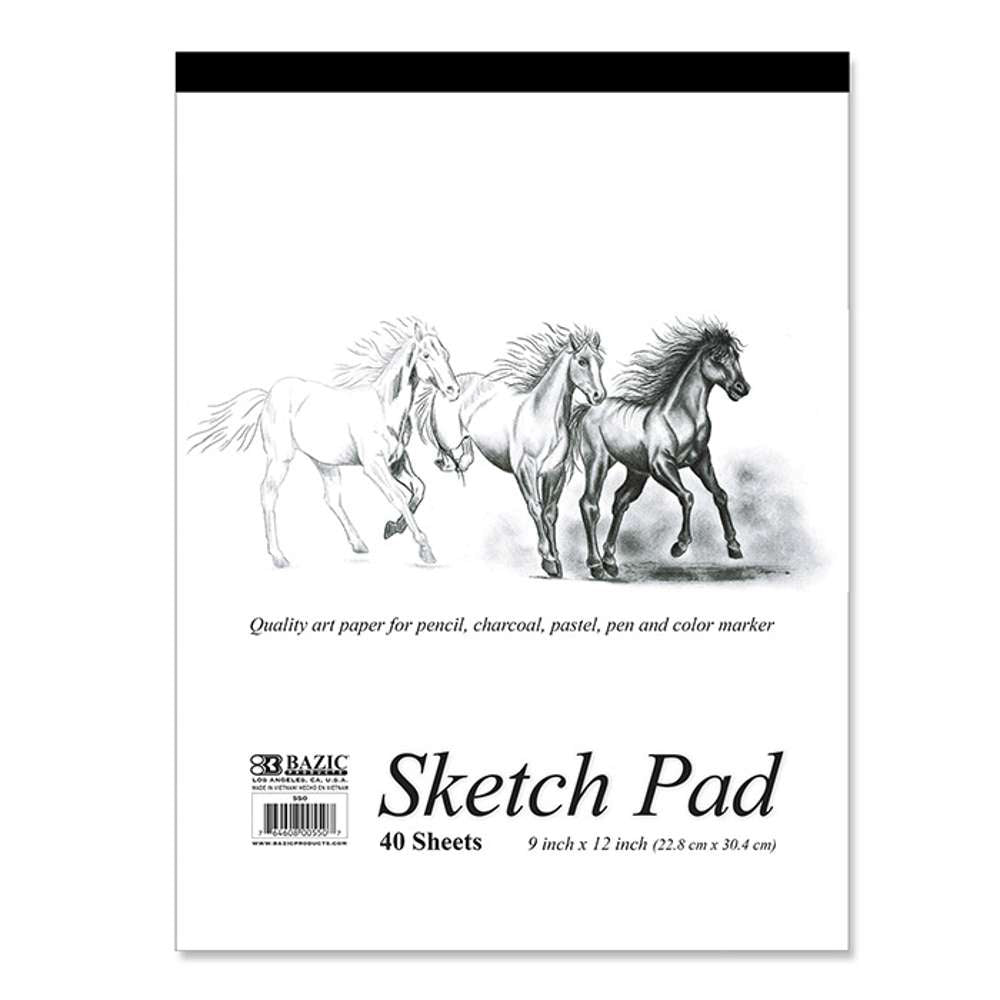 BAZIC Sketch Book 30 Ct. 8.5 X 11 Spiral Side Sketchbook Drawing Pads,  1-Pack