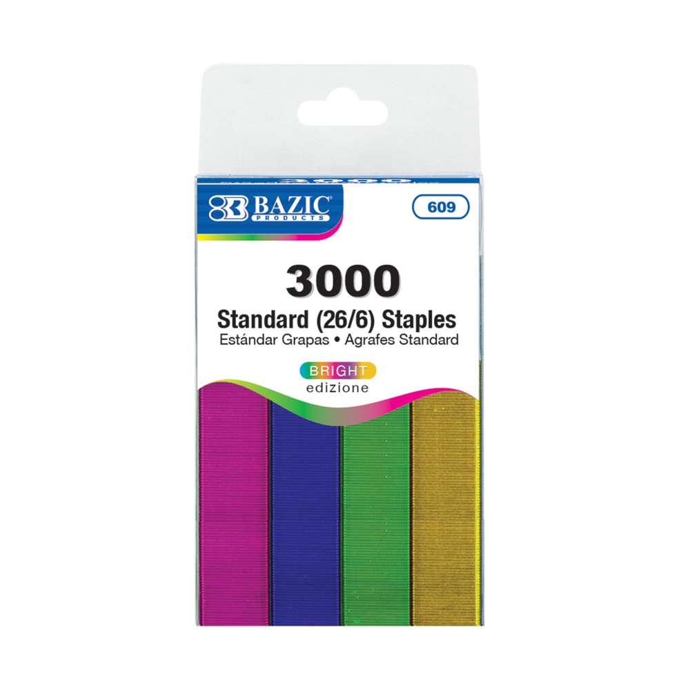 METAN 26/6 Standard Staples, 12mm Width 950/Box, 6 Boxes/Pack 5700 Count Rose Go