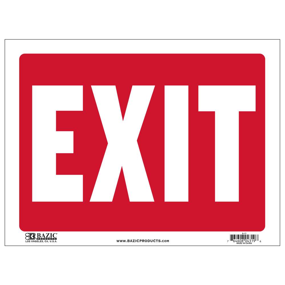 Знак «exit». Plastic sign. Bazic name Rus. Store sign Vertical.