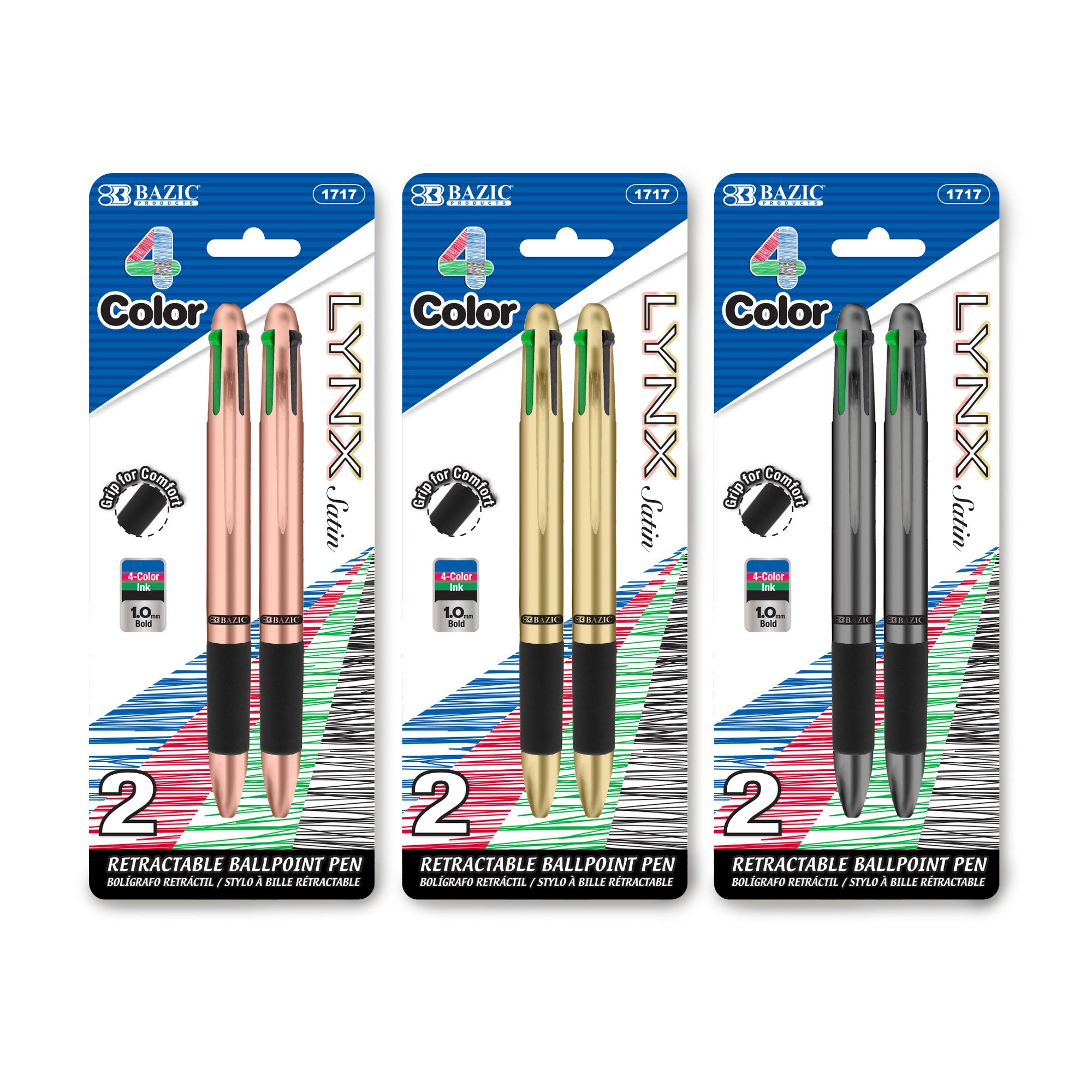 BAZIC Fiero Blue Fiber Tip Fineliner Pen (4/Pack) - Bazicstore