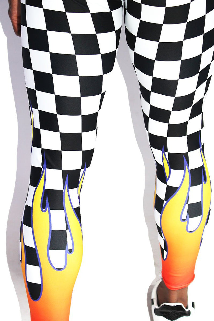 checkerboard flames