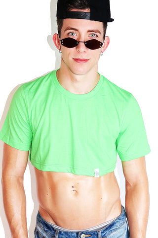 neon green extreme crop top