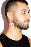 Open Flame Acrylic Single Earring- Pink