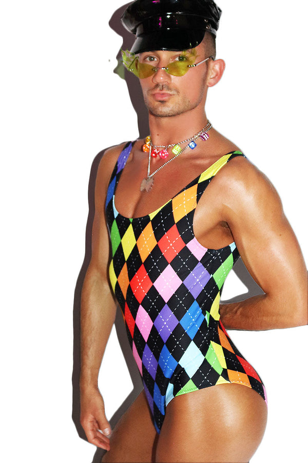 Women's Rainbow PVC Gravastar Bodysuit