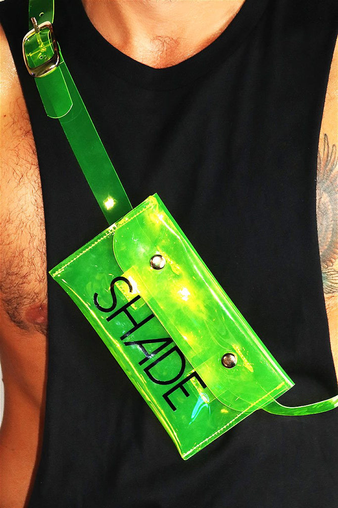 neon green clear bag