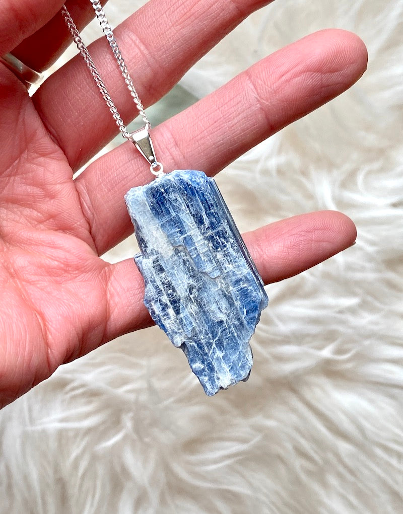 Blue Kyanite Necklace On Cord | Rare Earth Gallery