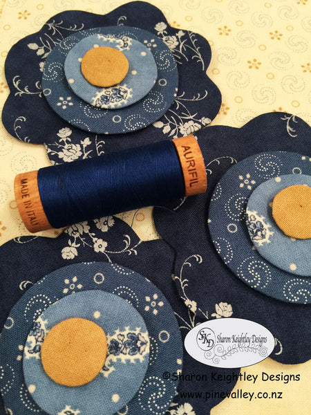 Layering and stitching the flowers |  Pine Valley Quilts