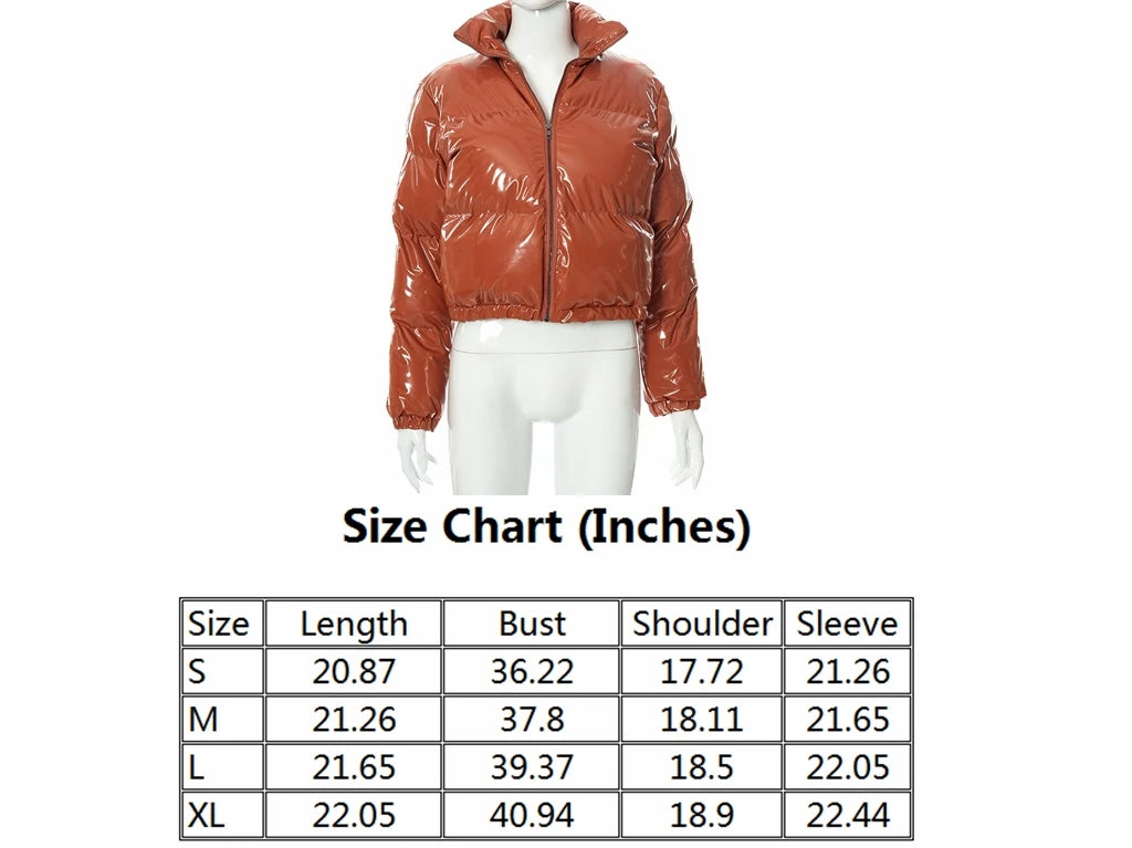 Women's Zipper Down Puffer Jacket Cotton Short Parka Winter Fashion - Image 5