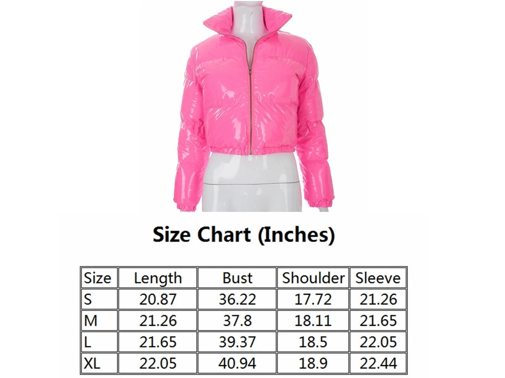 Women's Zipper Down Puffer Jacket Cotton Short Parka Winter Fashion - Image 12