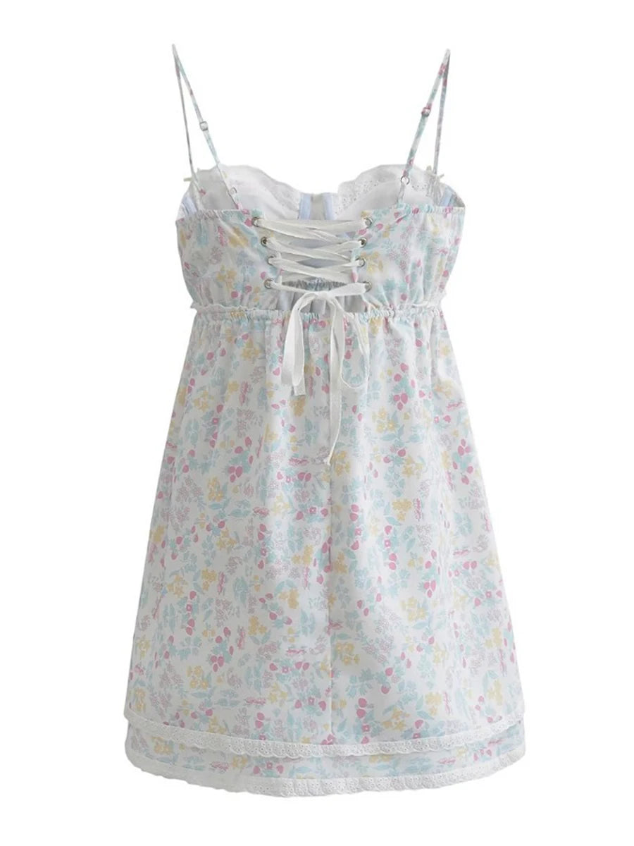 Floral Print Sleeveless Backless Mini Dress for Women - Image 6