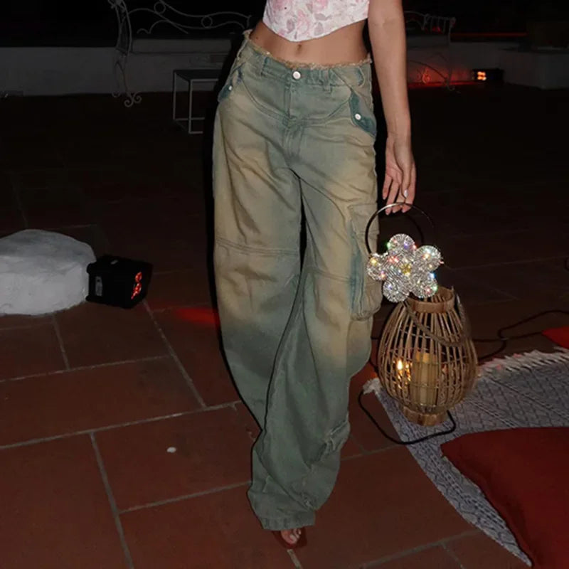 Harajuku Streetwear Retro Wide Leg Jeans for Women - Image 3