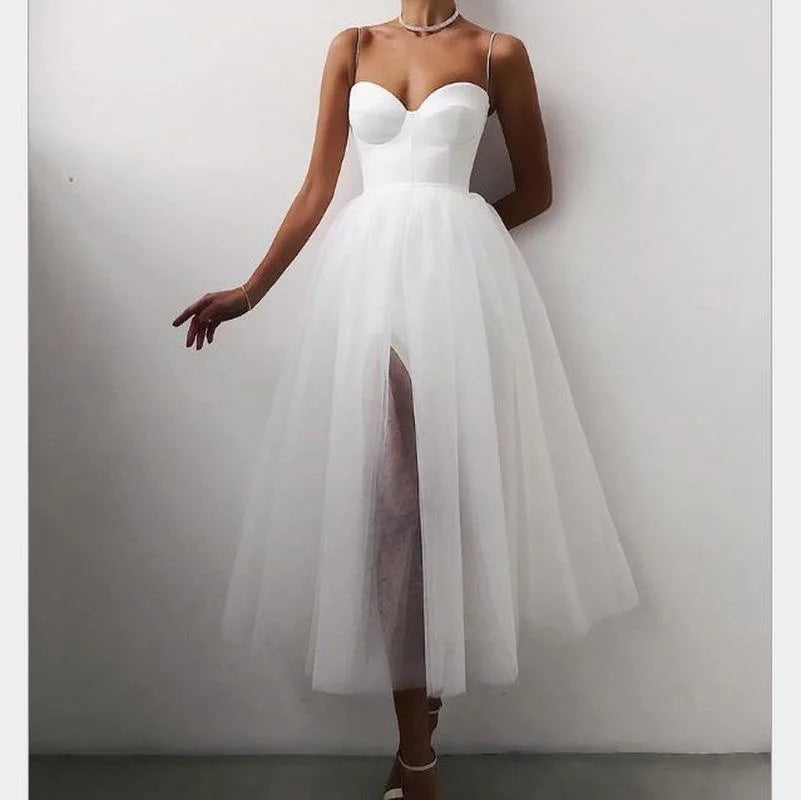 Off-Shoulder High Waist Tulle A-Line Formal Dress for Women