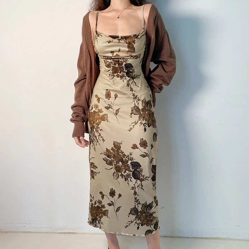 Floral Print Bodycon Dress: Sleeveless Ruched Partywear for Summer