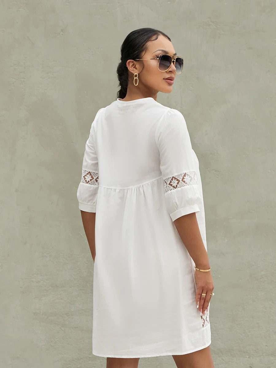 Bohemian V Neck Mini Dress: Women's Summer Street Style Fashion - Image 6