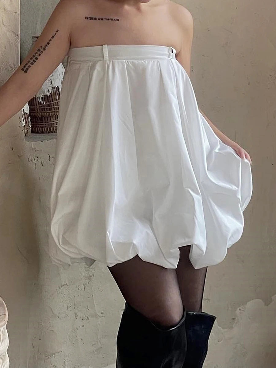 Women's Solid Color Strapless Tube Dress for Summer - Image 4