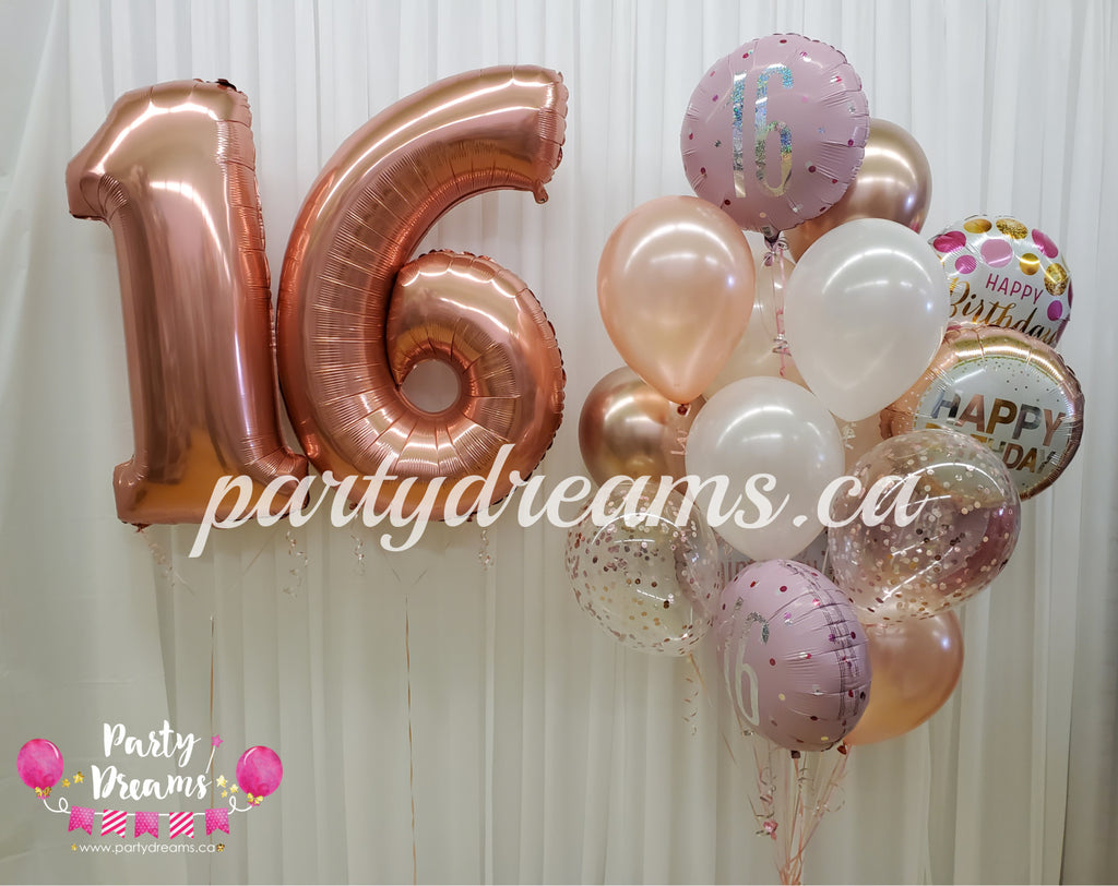 Sweet 16th Birthday Balloon Bouquet South Surrey Whiterock Party Dreams