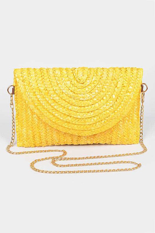 Yellow Straw Envelope Convertible Clutch Bag – Aquarius Brand