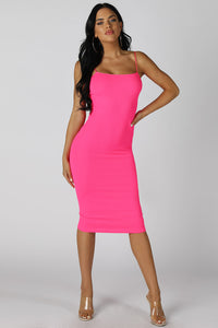 neon dress midi