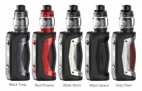 The Geekvape Aegis Max displayed in 5 color variations.