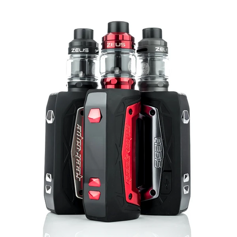 An image containing 3 variations of the Geekvape Aegis Max 100W Kit