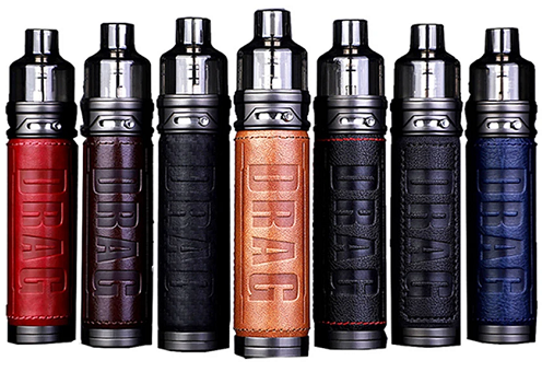 Several Voopoo vape pod devices, each a different color.
