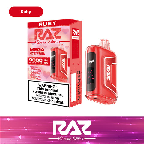 New flavor of RAZ TN9000: Ruby Flavor, presented with packaging box