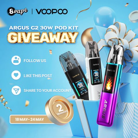 voopoo argus g2 30w pod kit giveaway