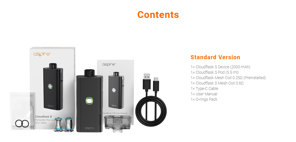 Aspire Cloudflask S New Edition Pod Kit - The Smoky Town