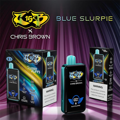 chris brown cb15k disposable vape blue slurpie flavor